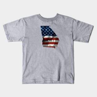 Georgia American Flag Wrap Kids T-Shirt